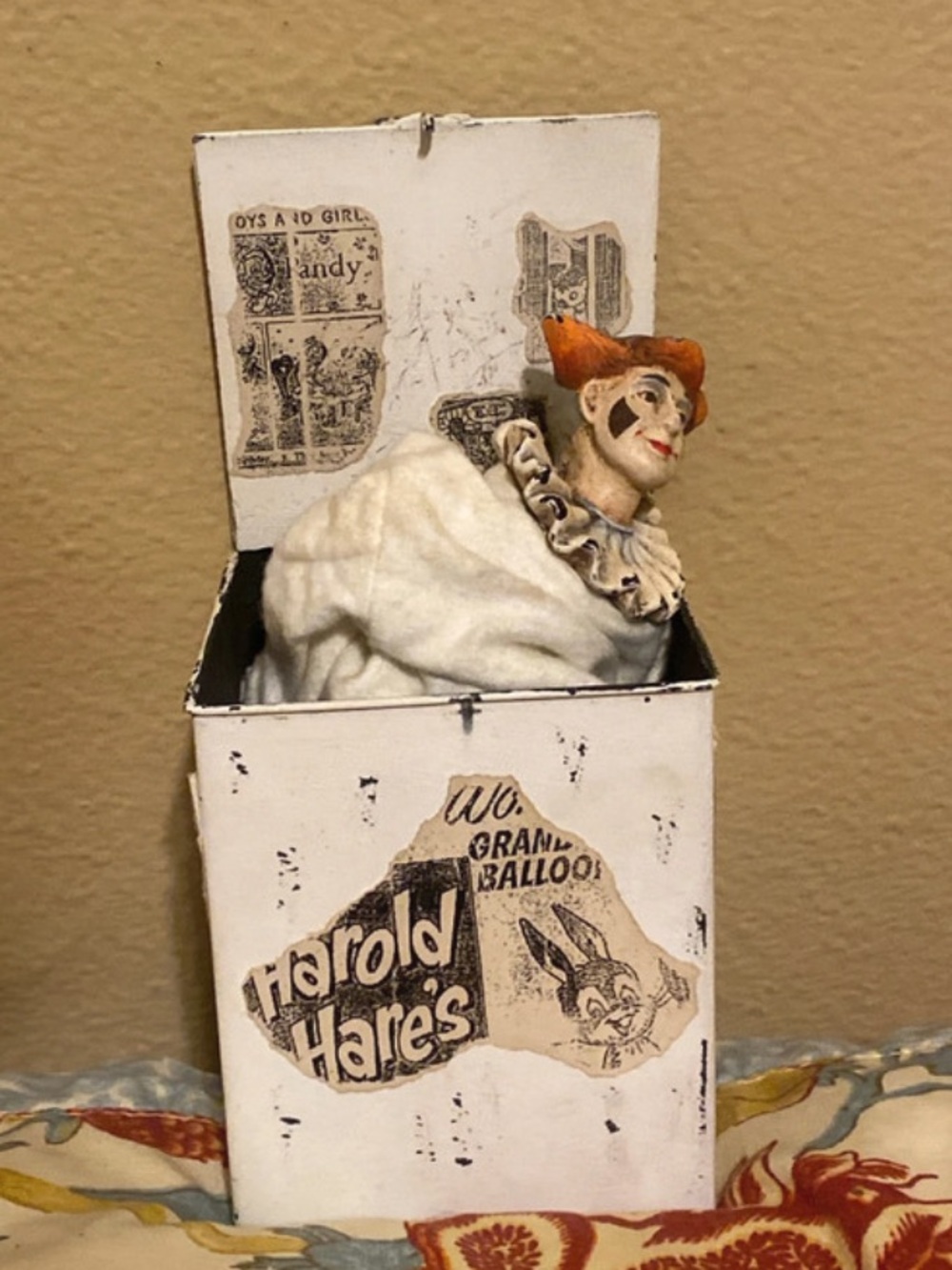 Vintage-style Clown Doll in White Box